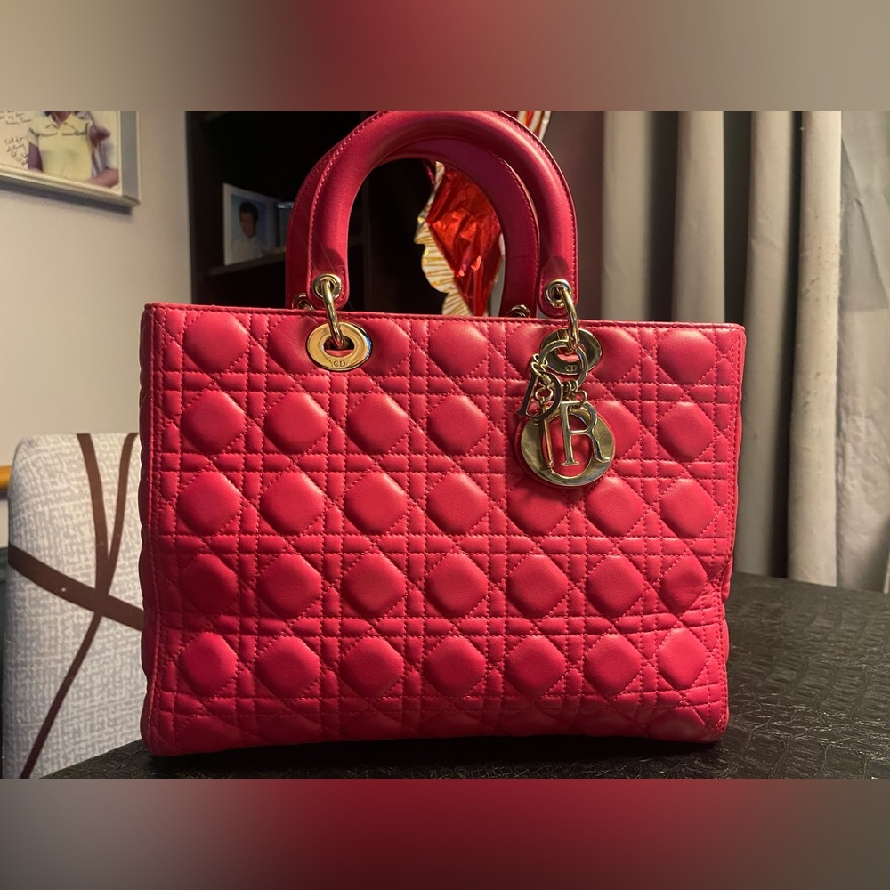 Lady Dior Fuchsia Large